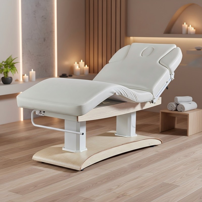 Spa And Wellness Center - Электрический массажный стол с деревянной текстурой
